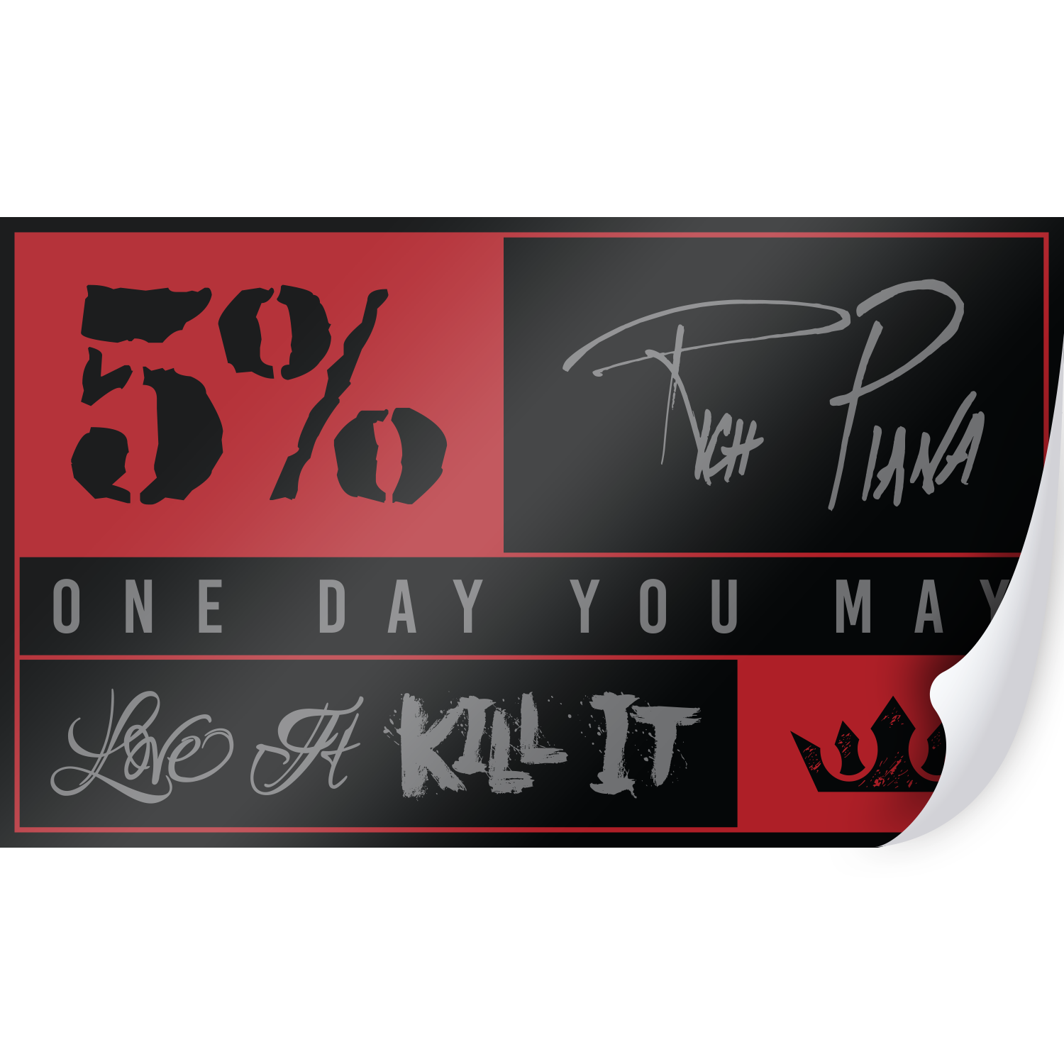 Slogan Decal | Rectangle (Black/Red)