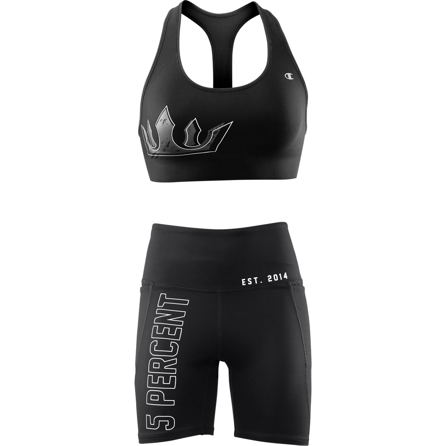 Women s Crown Sports Bra Spandex Shorts Set