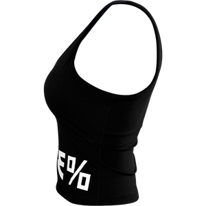 FIVE %, Women's Black Tank with White Lettering