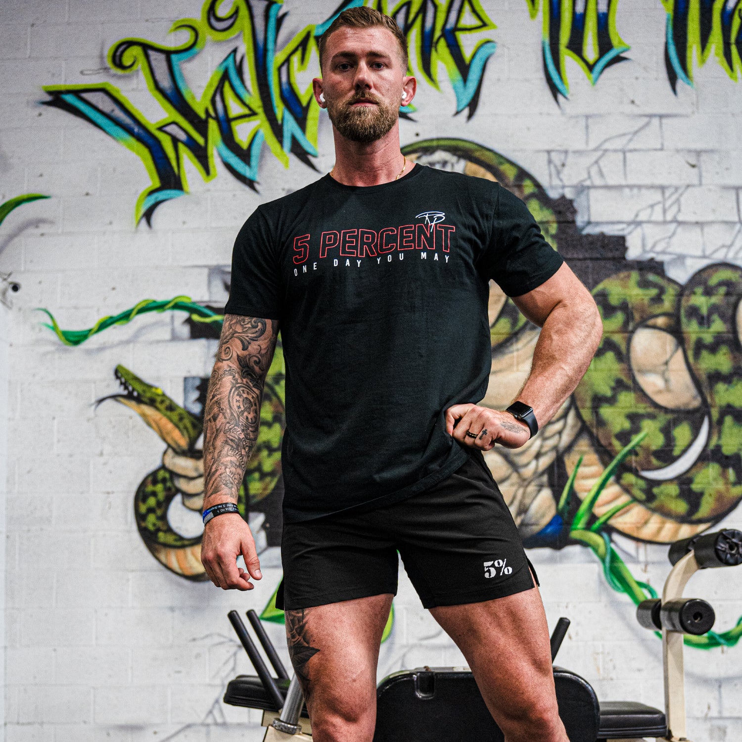 5% Black Lifting Shorts - 5% Nutrition