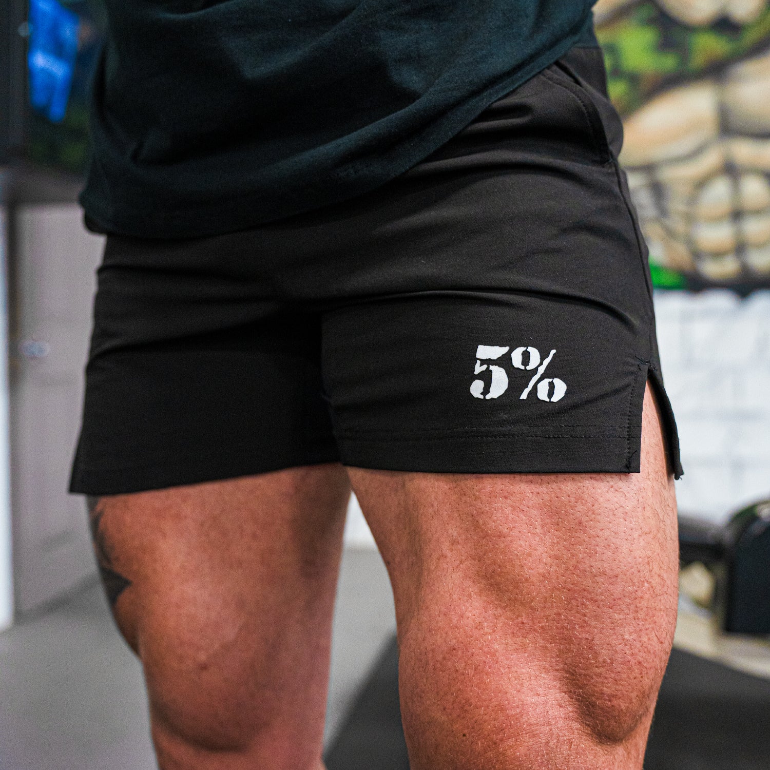 5% Black Lifting Shorts - 5% Nutrition