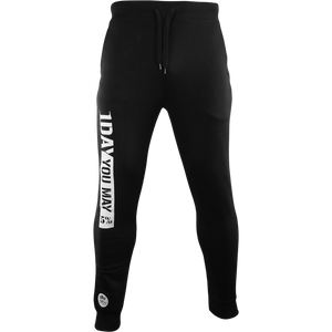 1DAYYOUMAY Black Joggers with White Lettering - 5% Nutrition