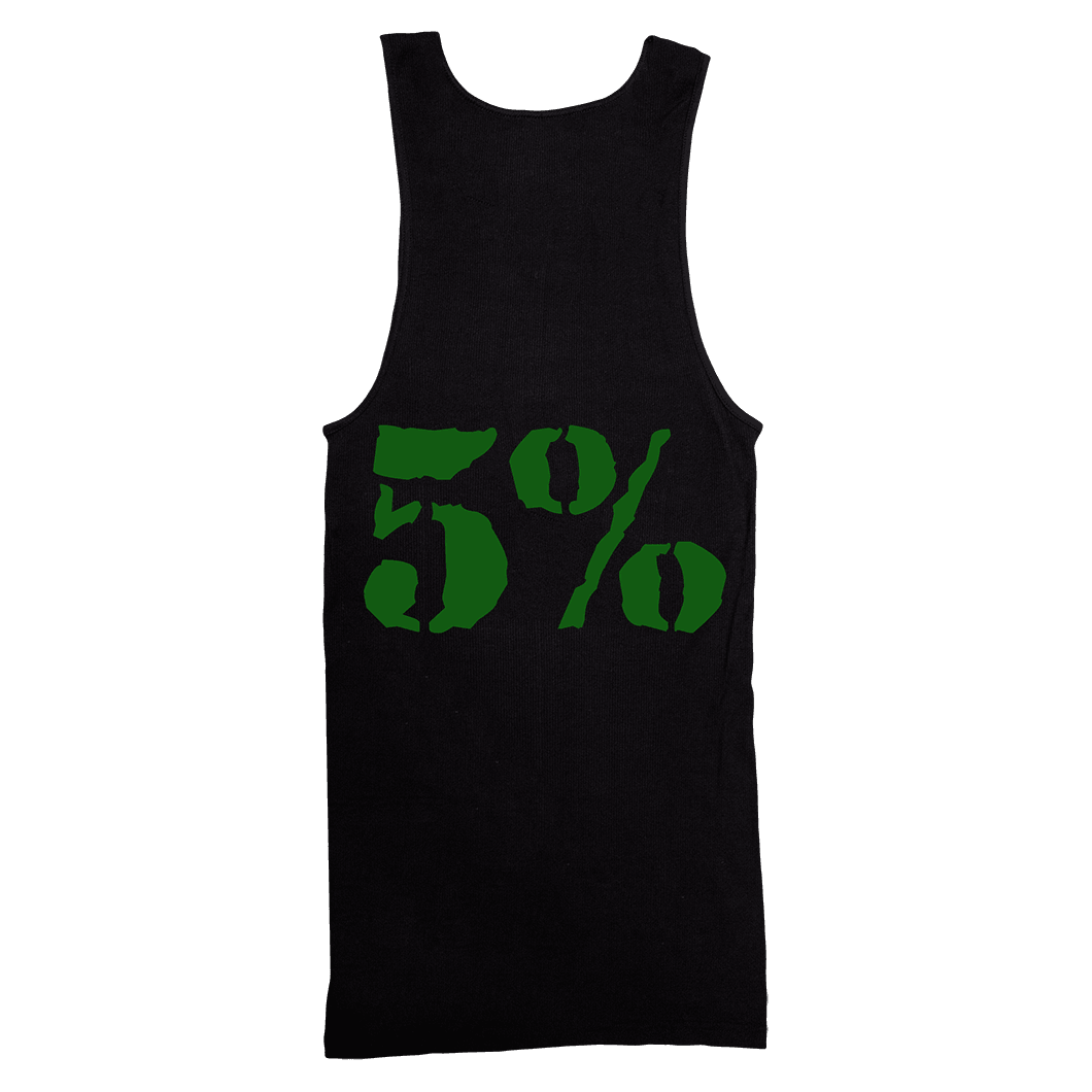 5% Love It Kill It, Black Ribbed Tank Top with Green Lettering - 5% Nutrition