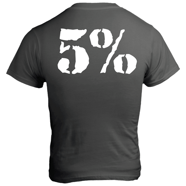 Rolls Rich, Gray T-Shirt with White Lettering - 5% Nutrition