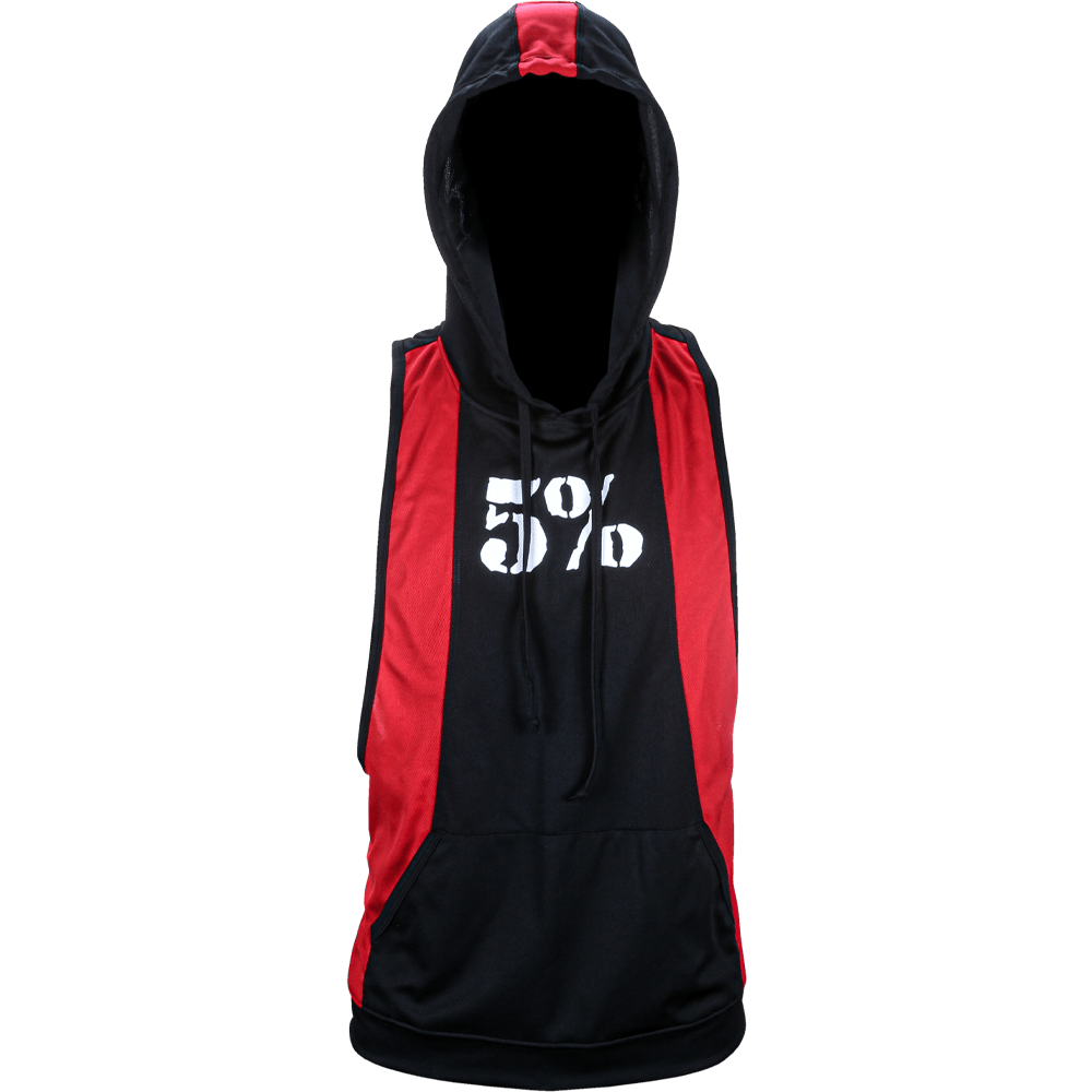 5% Black & Red Stringer Hoodie - 5% Nutrition