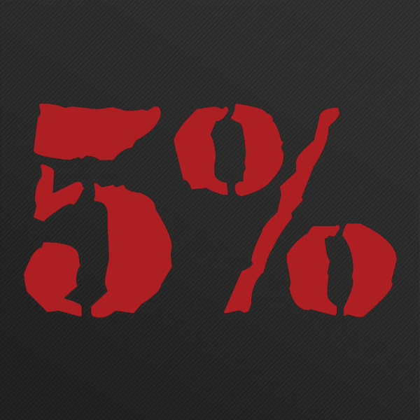 5% Brand Mini Vinyl Decal | 1-Inch (Red or White) - 5% Nutrition