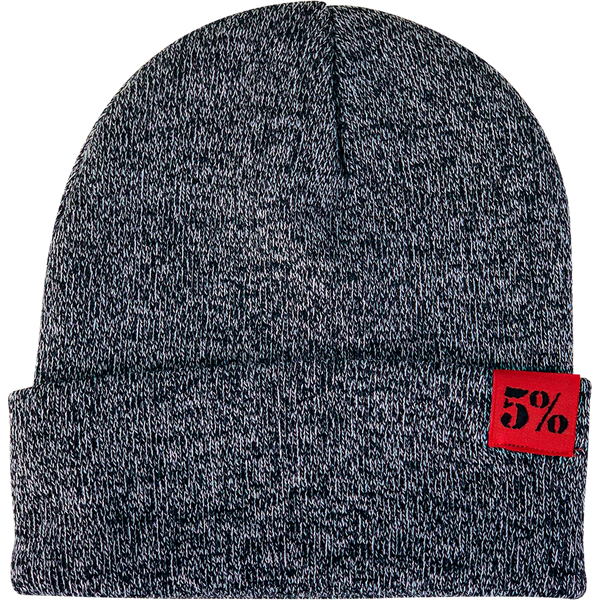 5% Heather Gray Beanie with Red Patch - 5% Nutrition