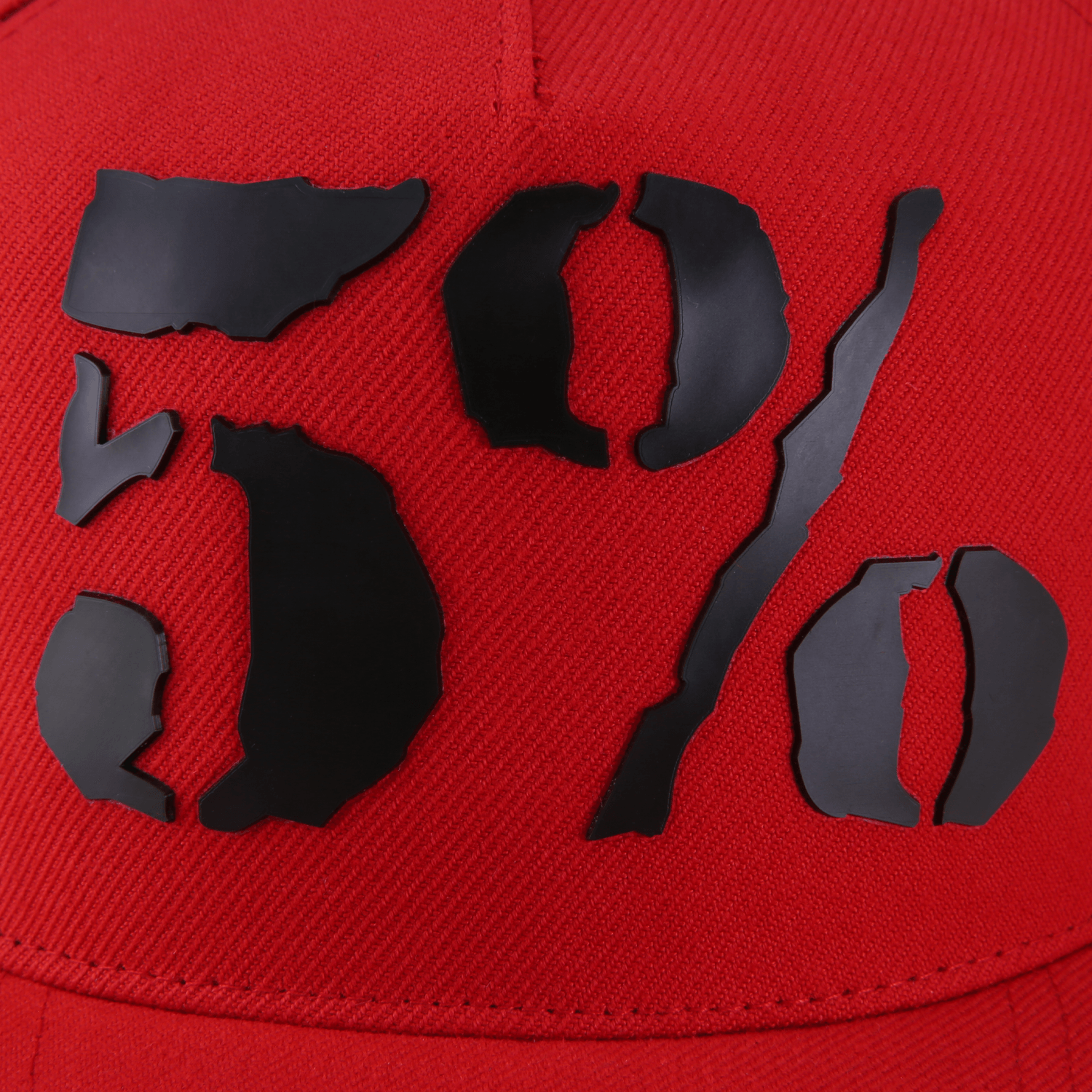 5% Rubber Logo, Red Hat with Black Lettering - 5% Nutrition