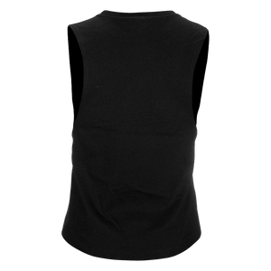 5%, Women's Cropped Black Tank with Gold Lettering - 5% Nutrition