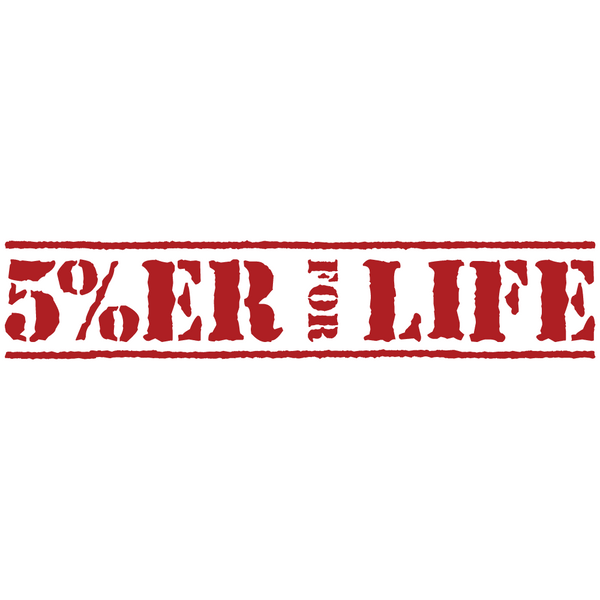 5%ER FOR LIFE Decal | 8-Inch Rectangle (Red/White) - 5% Nutrition