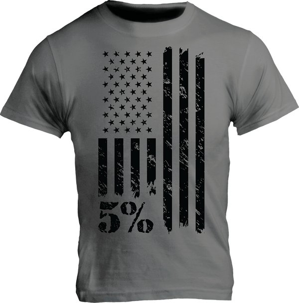 American Flag Graphic T-Shirt, Gray - 5% Nutrition