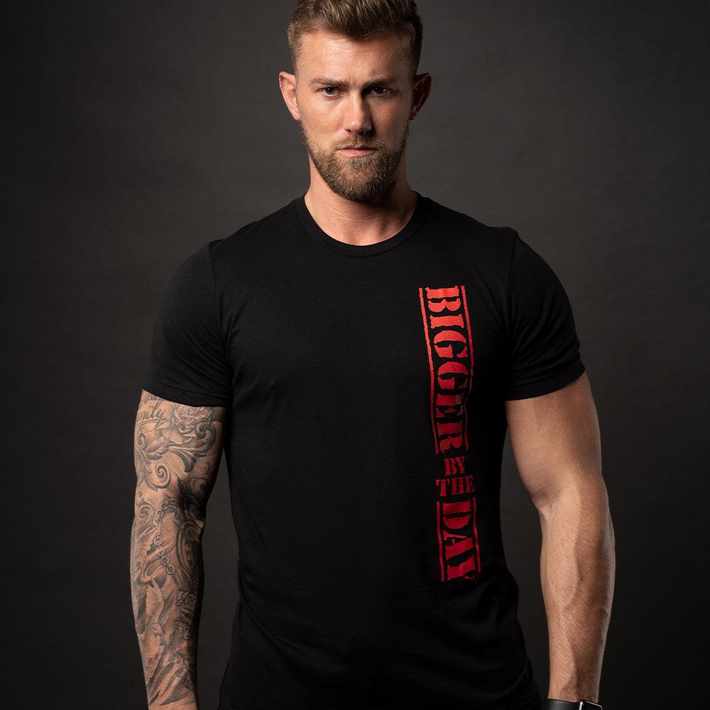 Bigger By The Day, Black T-Shirt with Red Lettering - 5% Nutrition