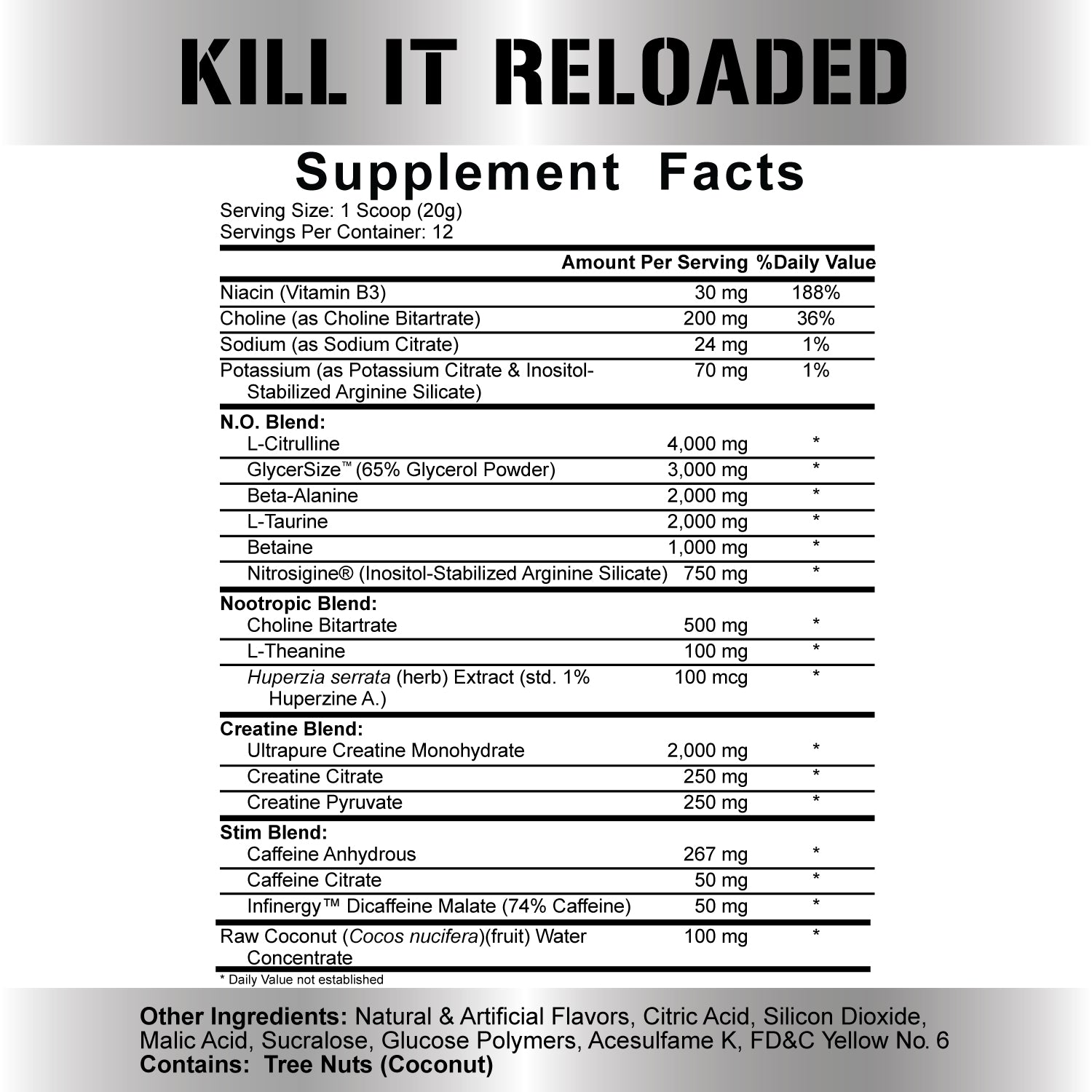 Kill It Reloaded Pre-Workout: Maui Twist - 5% Nutrition