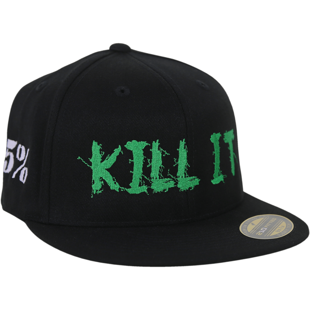 Love It Kill It, Black Hat with Green Lettering - 5% Nutrition