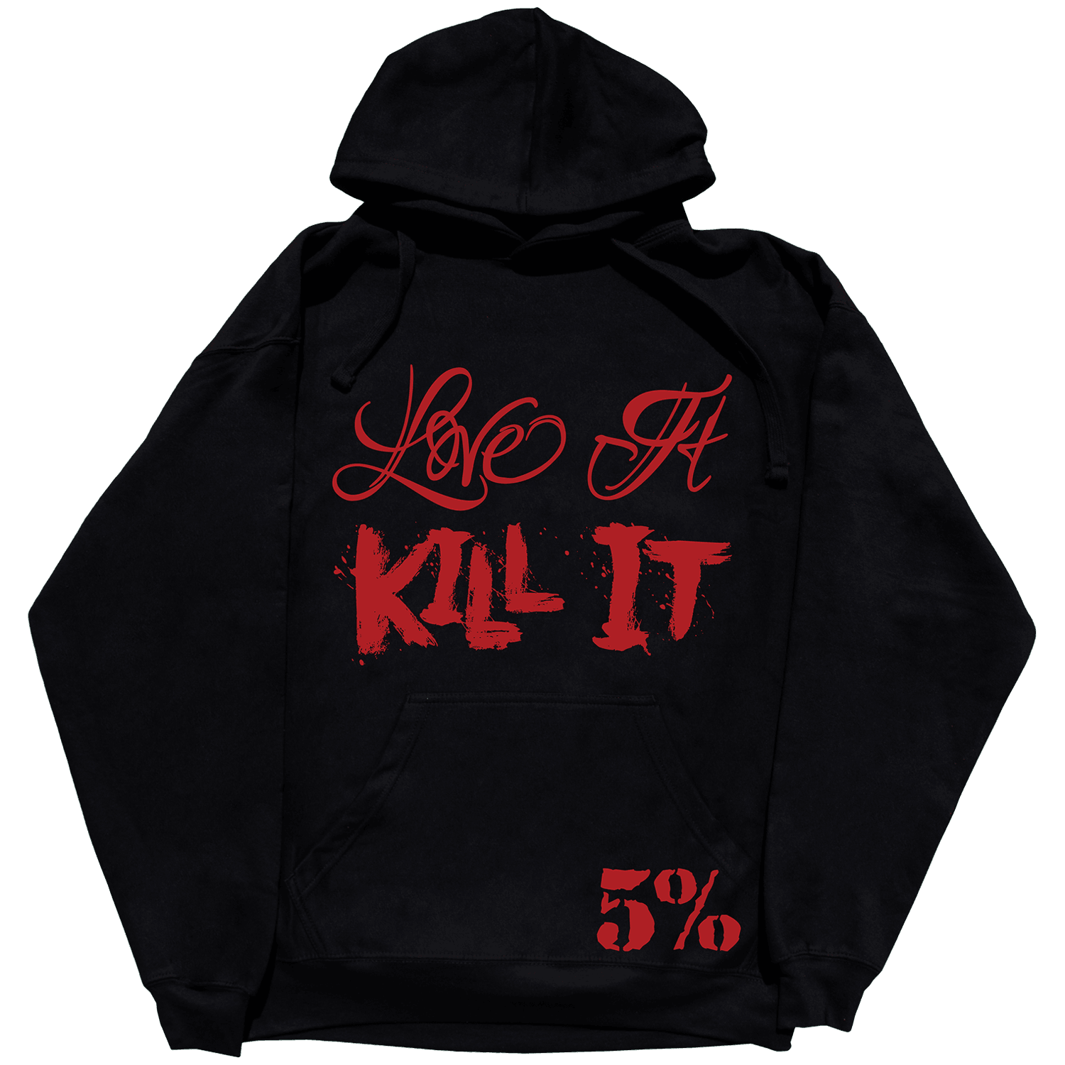 Love It Kill It, Men's Hoodie in Black with Red Graphics - 5% Nutrition