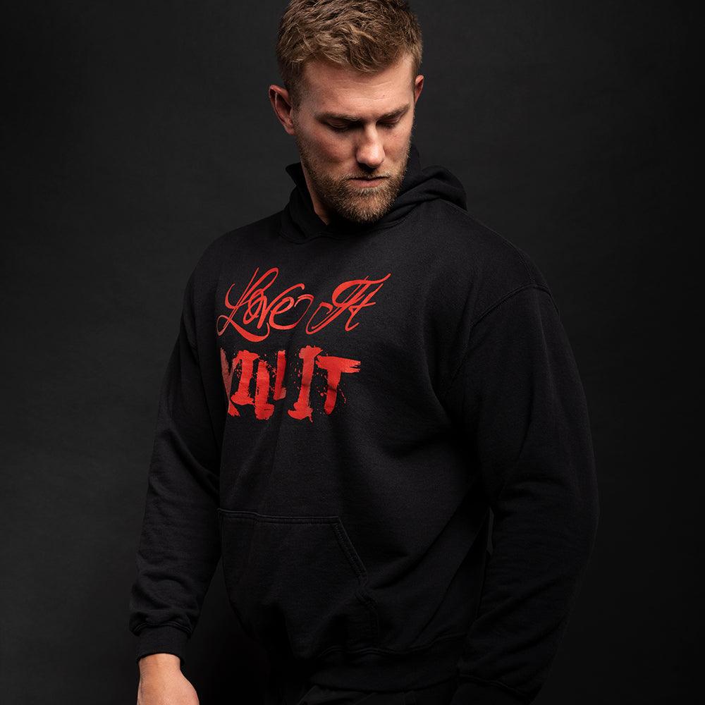 Love It Kill It, Men's Hoodie in Black with Red Graphics - 5% Nutrition