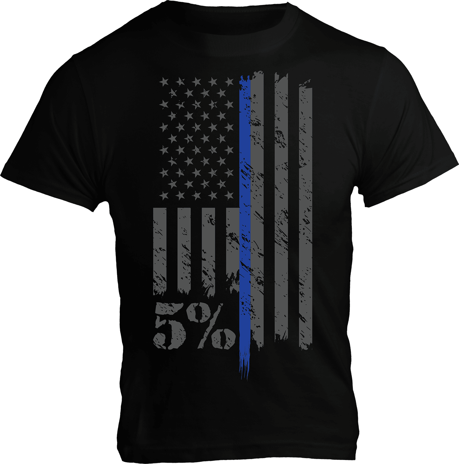 Police, Black T-Shirt with Gray and Blue Graphic - 5% Nutrition