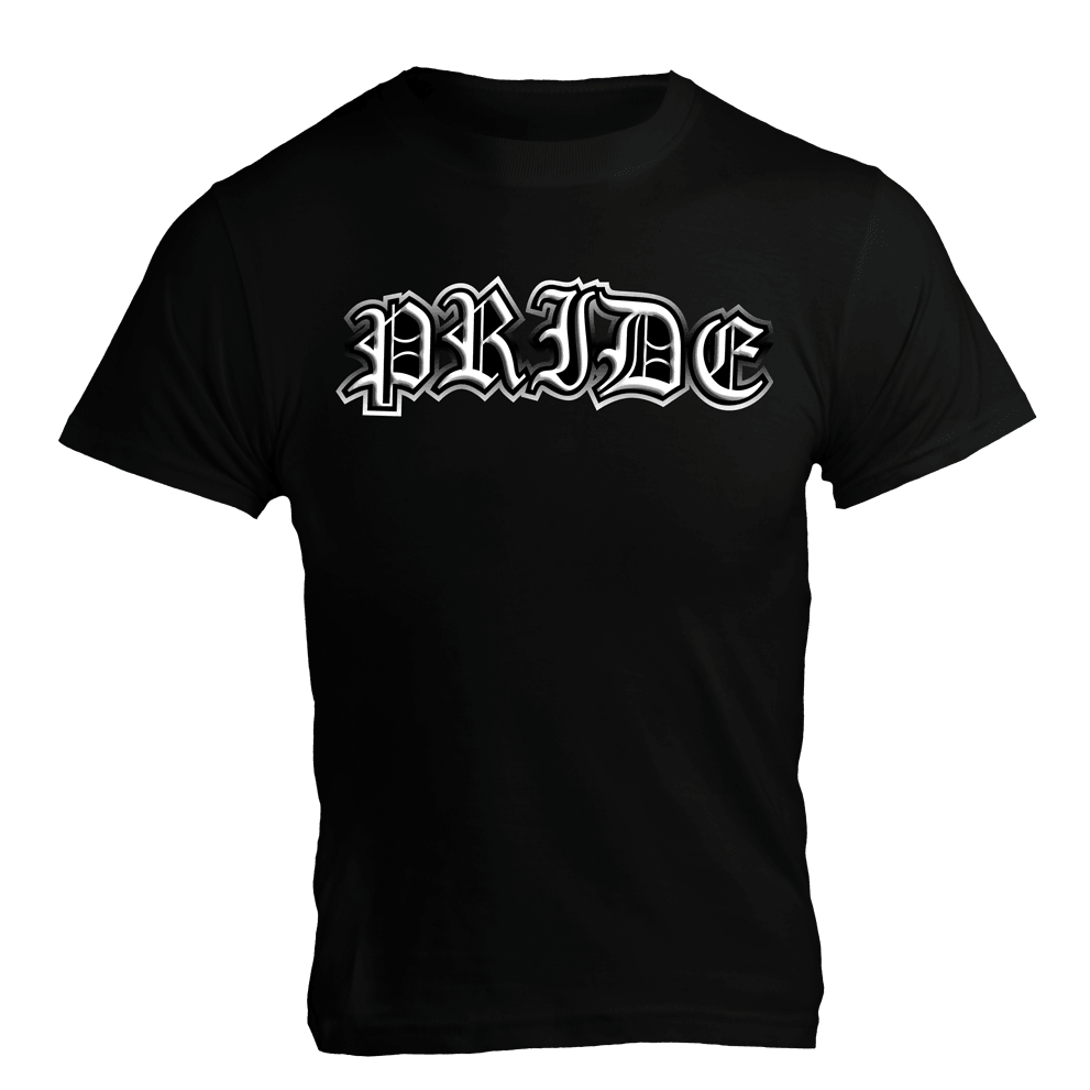 Pride, Black T-Shirt with White Lettering - 5% Nutrition