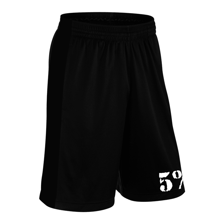 SELF MADE, Black Shorts with White Lettering - 5% Nutrition