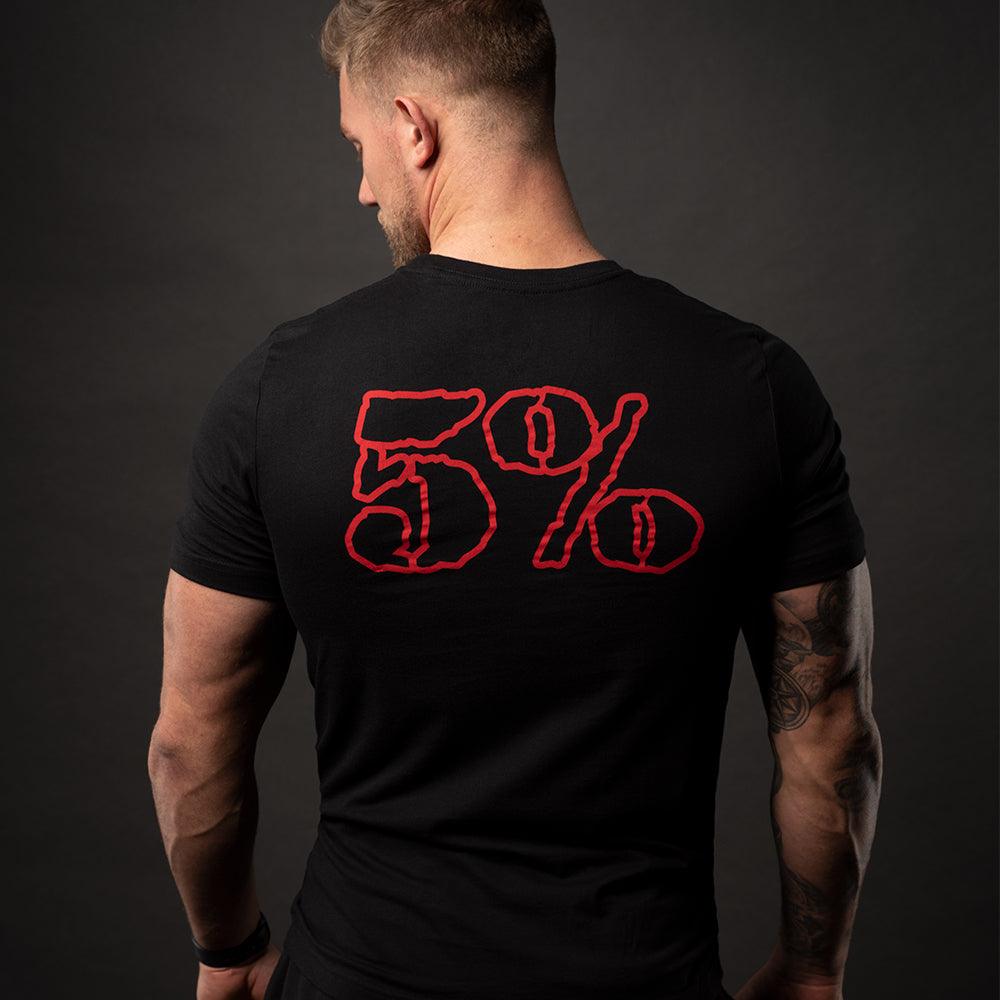 SHOOPAH, Black T-Shirt with Red Lettering - 5% Nutrition