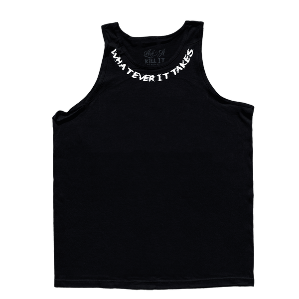 Whatever It Takes, Black Tank Top with White Lettering - 5% Nutrition